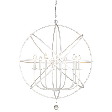 Tull Collection 10 Light Chandelier in Matte White Finish