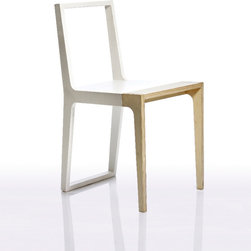 NATURAL WOOD & WHITE RUBBER COATING CHAIR - Dining Chairs