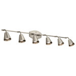 Kichler - Kichler 52130SN Six Light Rail Light, Satin Nickel Finish - Flexible arms and sleek tapered shades give Sylvia rail lights a simple mid-century modern inspired style. With three finish choices and multiple adjustment options, you can create the look and lighting effect you re after. Bulbs Not Included, Number of Bulbs: 6, Max Wattage: 50.00, Bulb Type: MR16
