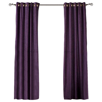 Purple Ring / Grommet Top Velvet Cafe Curtain / Drape / Panel-43W x 36L-Piece