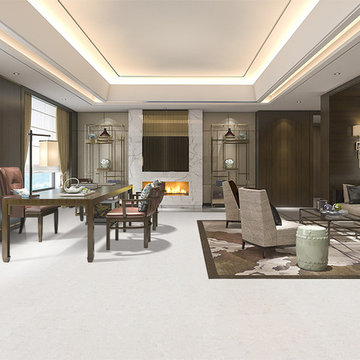 Living Room renovation with cork flooring