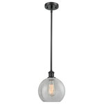 Innovations Lighting - 1-Light Athens 8" Pendant, Matte Black, Shade: Clear Crackle - A truly dynamic fixture, the Ballston fits seamlessly amidst most decor styles. Its sleek design and vast offering of finishes and shade options makes the Ballston an easy choice for all homes.