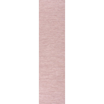 Ethan Modern Flatweave Solid, Pink, 2'x8'