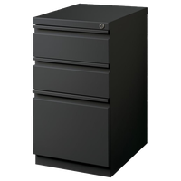 Hirsh Modern Charcoal Deep Metal Mobile Pedestal File 3-Drawer Box/Box
