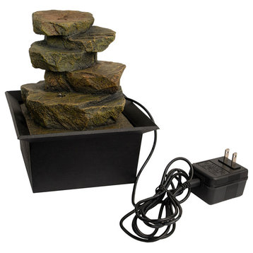 Pure Garden 8" Rock Formation Fountain With LED Light