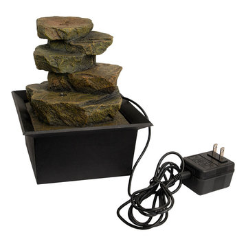 Pure Garden 8" Rock Formation Fountain With LED Light