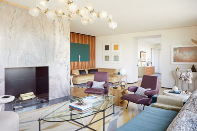 Trendy living room photo in New York