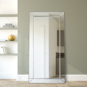 Moderno Beveled Leaner, Large Floor Mirror, 1"-Beveled Center Mirror, 80"x 40"