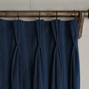Milan Lapis Blue, Velvet, Pinch Pleat Drapery Panel, Lined, 24"x95"
