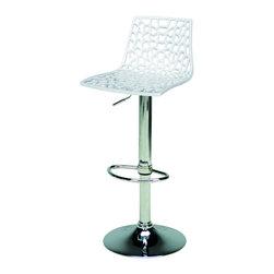 Modern Spider Adjustable Bar Stool | White (Set of 2) - Bar Stools And Counter Stools