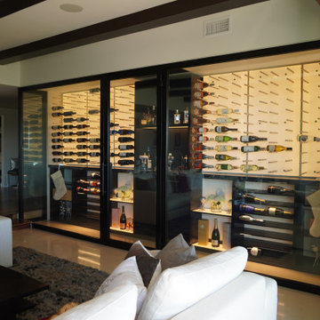 Warm LED Light Panels Add Character to A Wine Room