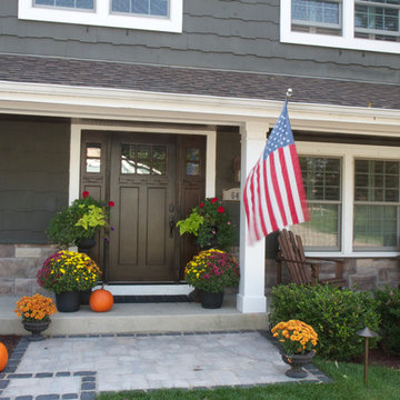 Exterior Stone Veneer using Cobble and Ledge Stones