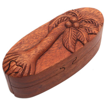 NOVICA Coconut Palm And Wood Puzzle Box