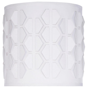 39201 Drum Laser Cut Shaped Spider Lamp Shade, Off-White, 8" wide, 8"x8"x8"