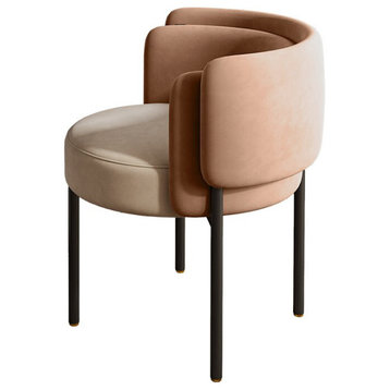 Light Luxury Technology Cloth Art Dining Chair, Beige