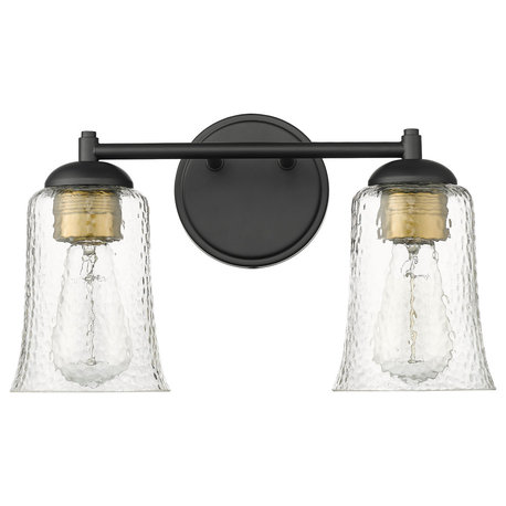 2 Light 15 in. Matte Black Vanity Light