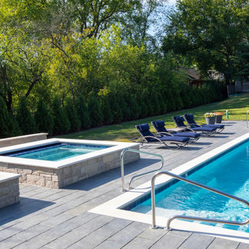 Glenview, IL Swimming Pool and Raised Hot Tub