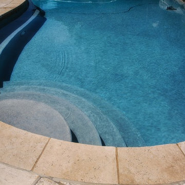 Basking Ridge NJ, Natural Poolscape with Outdoor Fireplace