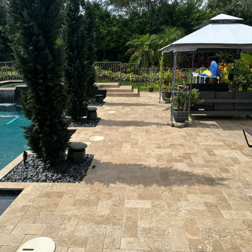 Treasure Coast Travertine Pool Deck & Paver Patio