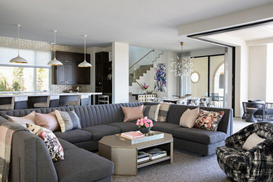 Design ideas for a contemporary family room in San Diego.