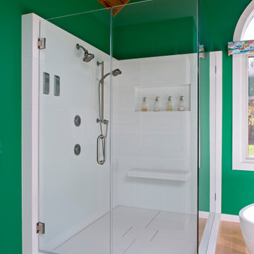 Custom Quartz Shower w/ Frameless Glass