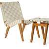 Cotton Weave Lounge Chair and Ottoman