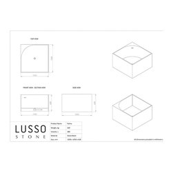 LUSSO STONE FARINA STONE RESIN SOLID SURFACE FREESTANDING SQUARE BATH 1050 - Products