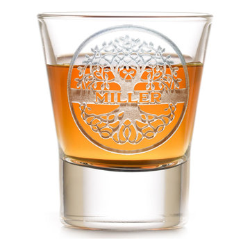 Custom Engraved Barware Glasses, Personalized Home Bar Glassware