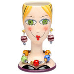 Cosmos Gifts Corp. - Sugar High Lady Vase - Ceramic Sugar High Lady Vase. This Vase can also, be use  as a pencil/pen holder. This vase can hold up to 8oz. Made with Hand Painted Details. Hand Wash Only.