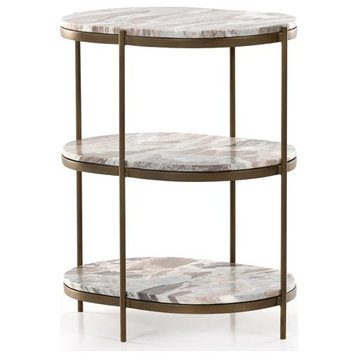 Alara End Table Hammered Gray W/Clear Powder Coat, Canyon, Antique Brass, Canyon