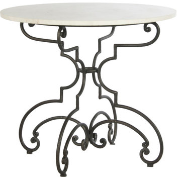 The French Iron, Marble Table - Black, Ivory