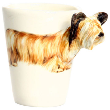 Sky Terrier 3D Ceramic Mug, Brown