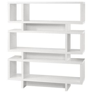 Bookshelf, Bookcase, Etagere, 4 Tier, 55"H, Office, Bedroom, Laminate, White