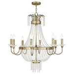 Livex Lighting - Livex Lighting 51848-28 Valentina - Eight Light Chandelier - Canopy Included: TRUE  Shade InValentina Eight Ligh Hand Applied Winter  *UL Approved: YES Energy Star Qualified: n/a ADA Certified: n/a  *Number of Lights: Lamp: 8-*Wattage:60w Candelabra Base bulb(s) *Bulb Included:No *Bulb Type:Candelabra Base *Finish Type:Hand Applied Winter Gold
