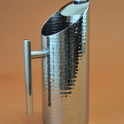 Hammered Steel Slant Pitcher - Pitchers