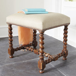 European Barley Twist Stool - Footstools And Ottomans