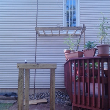 Exterior rear wood staircase