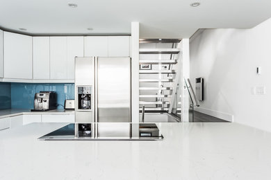 Example of a minimalist kitchen design in Vancouver