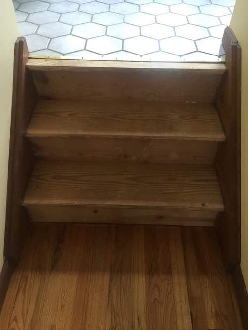 Landing Stairs Help, Transition From Tile To Wood Stairs