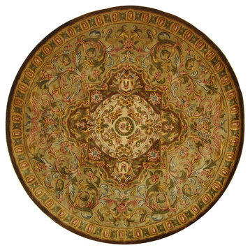 Safavieh Classic Collection CL220 Rug, Beige/Olive, 8' Round