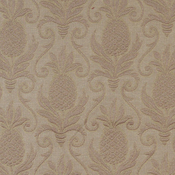 Olive Green Pineapples Woven Matelasse Upholstery Grade Fabric By The Yard