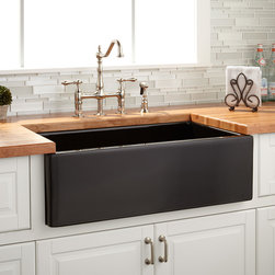 33" GRIGHAM REVERSIBLE FARMHOUSE SINK - BLACK - Kitchen Sinks