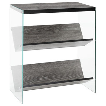 Convenience Concepts SoHo Bookcase, Weathered Gray/Glass