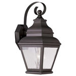Livex Lighting - Exeter Outdoor Wall Lantern, Bronze - Finished in bronze with clear water glass, this outdoor wall lantern offers plenty of stylish illumination for your home's exterior.