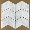 4"x8" Carrara White Marble Rhomboid Diamond Tile Honed Italian Carrera, Set of 9