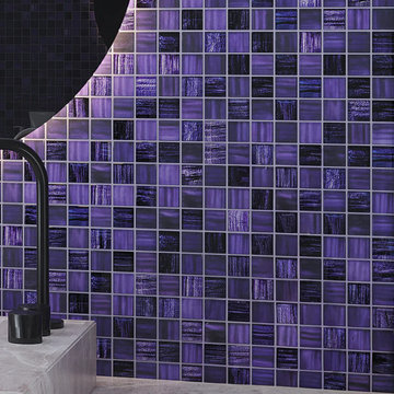 Purple 11x11 Glossy Matte Square Glass Mosaic Tile
