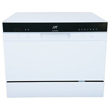 6 Place Settings White Countertop Dishwasher With Delay Start and LED display