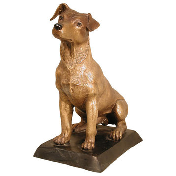 Jack Russell Terrier, with Bronze Base
