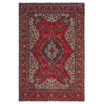 Bareens Designer Rugs - Vintage Antique Persian Tabriz Stevens Wool Rug - Create a new dimension of style in your space with this breath-taking antique hand knotted Persian rug. Made in Iran, this gorgeous hand-knotted rug features all vegetable dyes and 100% wool, adding luxurious texture and appearance. This gorgeous antique rug features an intricate design with a unique detailed border. Featuring an awe-inspiring color pallet and an intricate design handmade by skilled artisans is a great addition to any decor. Bring luxury and extravagance to your living space with this luxurious rug.