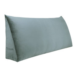 WOWMAX - Bed Rest Wedge Reading Pillow Back Support Headboard Daybed Cushion Grey, 59x20x8 - Bed Pillows
